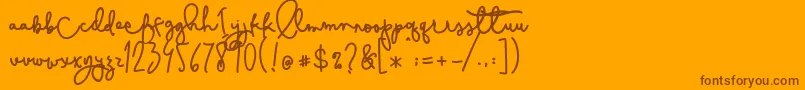 Cestlaisabelly Font – Brown Fonts on Orange Background