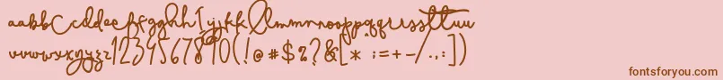 Cestlaisabelly Font – Brown Fonts on Pink Background