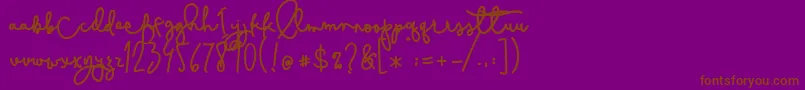 Cestlaisabelly-fontti – ruskeat fontit violetilla taustalla