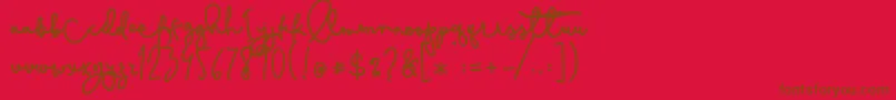 Cestlaisabelly Font – Brown Fonts on Red Background
