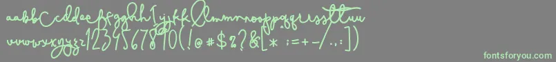 Cestlaisabelly Font – Green Fonts on Gray Background