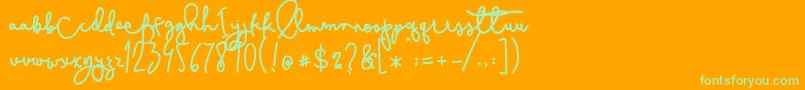 Cestlaisabelly Font – Green Fonts on Orange Background