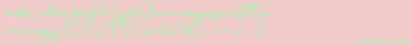 Cestlaisabelly Font – Green Fonts on Pink Background