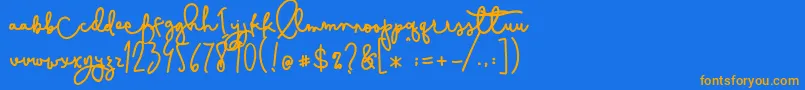 Шрифт Cestlaisabelly – оранжевые шрифты на синем фоне