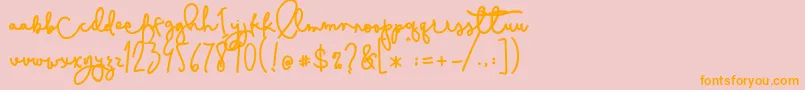 Cestlaisabelly-fontti – oranssit fontit vaaleanpunaisella taustalla