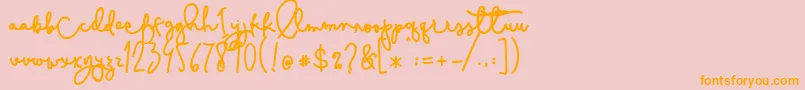 Cestlaisabelly Font – Orange Fonts on Pink Background