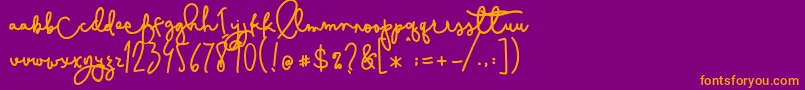 Шрифт Cestlaisabelly – оранжевые шрифты на фиолетовом фоне
