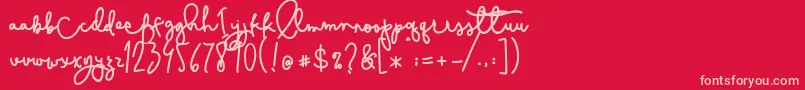 Cestlaisabelly Font – Pink Fonts on Red Background
