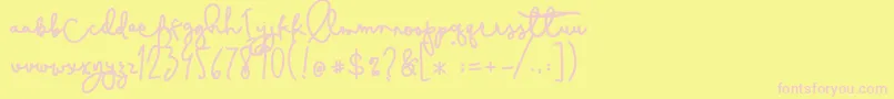 Шрифт Cestlaisabelly – розовые шрифты на жёлтом фоне