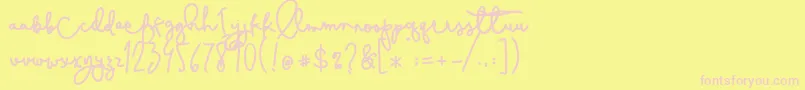 Cestlaisabelly Font – Pink Fonts on Yellow Background