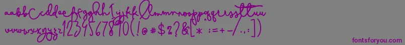 Cestlaisabelly Font – Purple Fonts on Gray Background