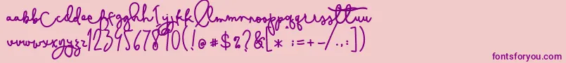 Cestlaisabelly Font – Purple Fonts on Pink Background