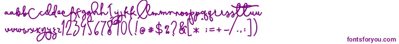 Cestlaisabelly-Schriftart – Violette Schriften auf weißem Hintergrund