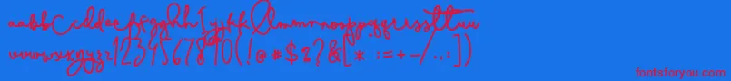 Шрифт Cestlaisabelly – красные шрифты на синем фоне