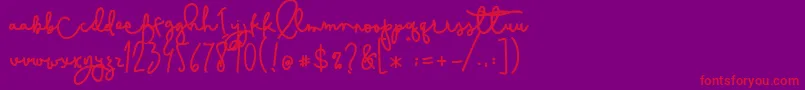 Cestlaisabelly Font – Red Fonts on Purple Background
