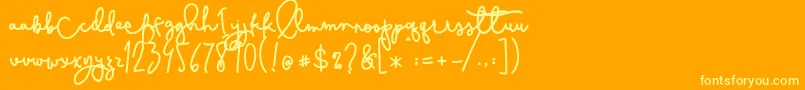 Cestlaisabelly Font – Yellow Fonts on Orange Background