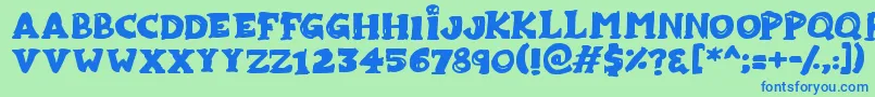 Zombiebites Font – Blue Fonts on Green Background