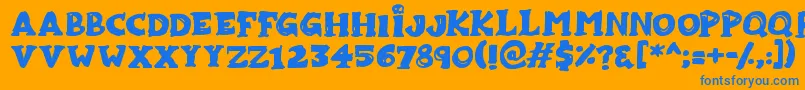 Zombiebites Font – Blue Fonts on Orange Background