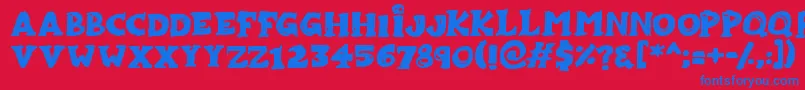 Zombiebites Font – Blue Fonts on Red Background