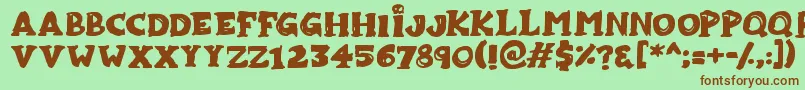 Zombiebites Font – Brown Fonts on Green Background