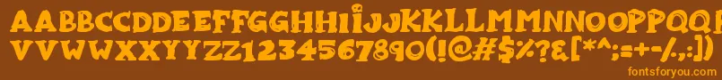 Zombiebites Font – Orange Fonts on Brown Background