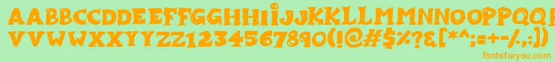 Zombiebites Font – Orange Fonts on Green Background