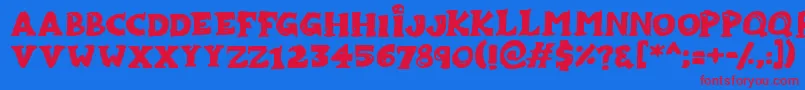 Zombiebites Font – Red Fonts on Blue Background