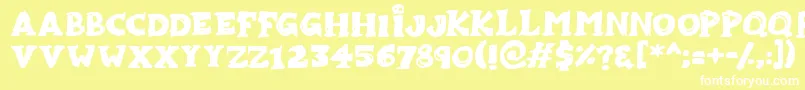 Zombiebites Font – White Fonts on Yellow Background