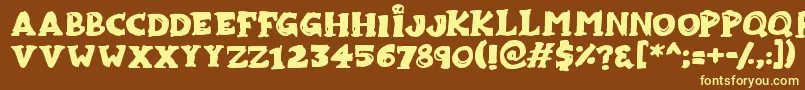 Zombiebites Font – Yellow Fonts on Brown Background