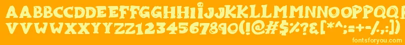 Zombiebites Font – Yellow Fonts on Orange Background