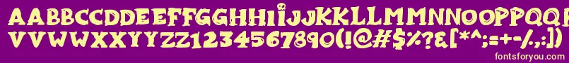 Zombiebites Font – Yellow Fonts on Purple Background