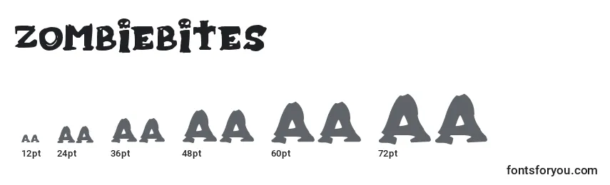 Размеры шрифта Zombiebites