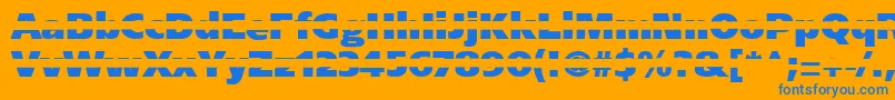 Blackgapsans Font – Blue Fonts on Orange Background