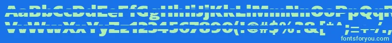 Blackgapsans Font – Green Fonts on Blue Background