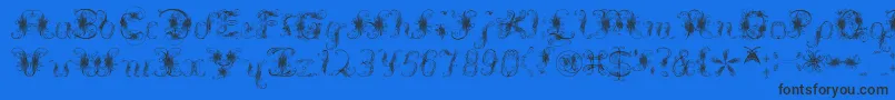 Extravagantpete3.03 Font – Black Fonts on Blue Background