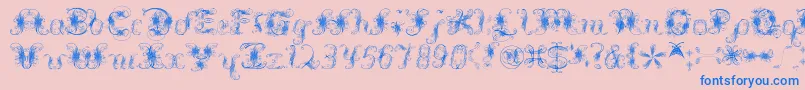 Extravagantpete3.03 Font – Blue Fonts on Pink Background