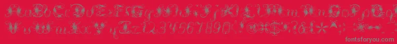 Extravagantpete3.03 Font – Gray Fonts on Red Background