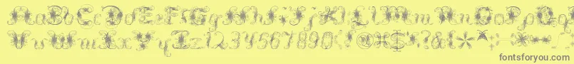 Extravagantpete3.03-Schriftart – Graue Schriften auf gelbem Hintergrund