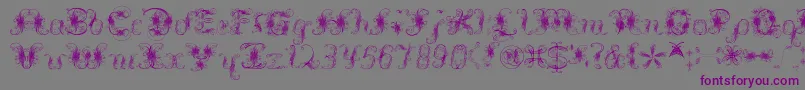 Extravagantpete3.03-Schriftart – Violette Schriften auf grauem Hintergrund