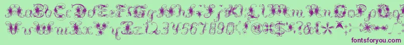 Extravagantpete3.03 Font – Purple Fonts on Green Background