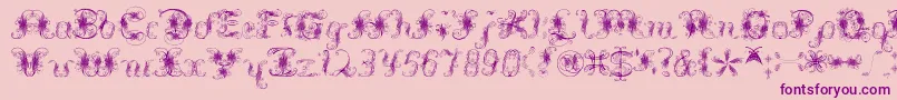 Extravagantpete3.03-Schriftart – Violette Schriften auf rosa Hintergrund