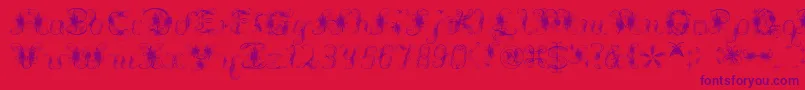 Extravagantpete3.03 Font – Purple Fonts on Red Background