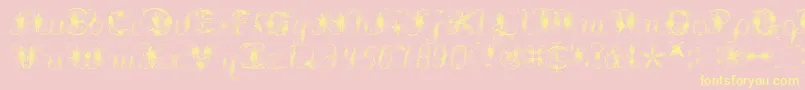 Extravagantpete3.03-Schriftart – Gelbe Schriften auf rosa Hintergrund