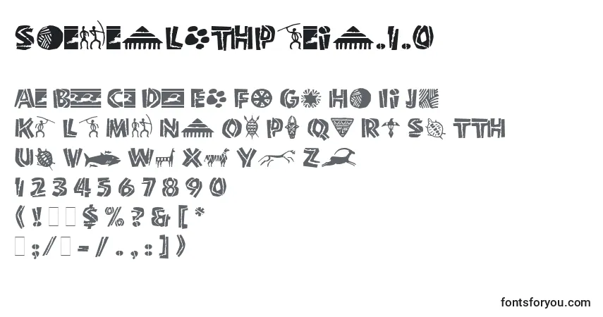 A fonte ShamanLetPlain.1.0 – alfabeto, números, caracteres especiais