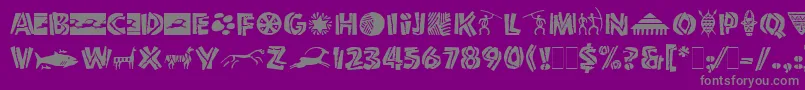 Czcionka ShamanLetPlain.1.0 – szare czcionki na fioletowym tle