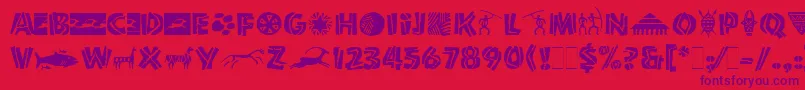 ShamanLetPlain.1.0 Font – Purple Fonts on Red Background