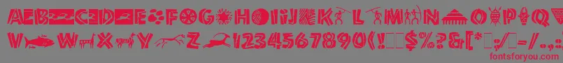 ShamanLetPlain.1.0 Font – Red Fonts on Gray Background