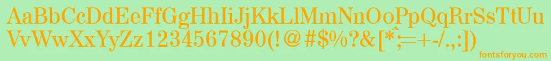 A850RomanRegular Font – Orange Fonts on Green Background