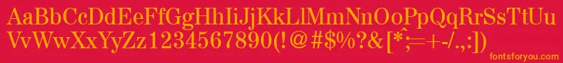 A850RomanRegular Font – Orange Fonts on Red Background