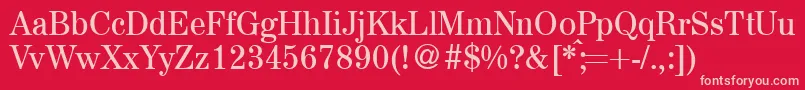 A850RomanRegular Font – Pink Fonts on Red Background